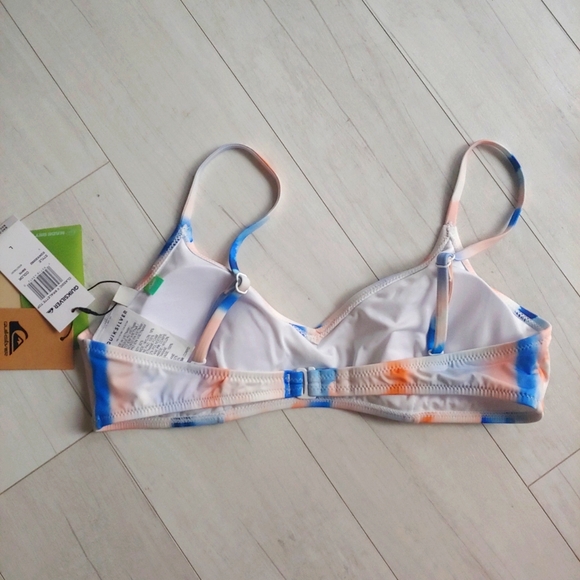 QUIKSILVER NEW Classic V Bralette Bikini Top Marlin Tie-Dye Stripe - Picture 8 of 13